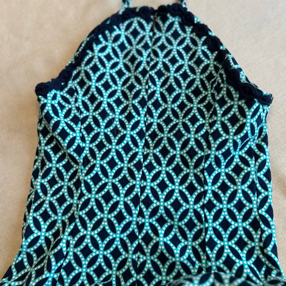 crown & ivy Black and Mint Geometric print dress knee length Size 2 feminine - Picture 3 of 8
